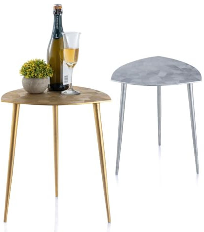 Amago home Beistelltisch Metall Dekotisch Alster 40x45x40 cm dreieckig klass. Design Aluminium Farbe Gold