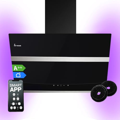 HERMES809HC - Cappa aspirante, 80 cm, senza testa, in vetro, con Smart App WiFi, illuminazione LED RGBW, funzionamento touch