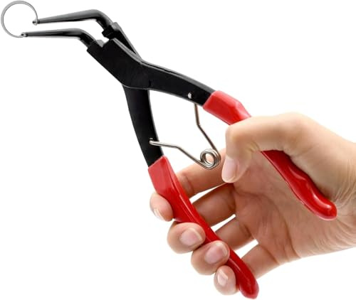 Circlip Pliers, 7 Inch Snap Ring Pliers Heavy Duty Long Reach Snap Ring Pliers, 90 Degree Bent-Nose Circlip Pliers Carbon Steel Spring Loadedinternal Ring Remover Pliers