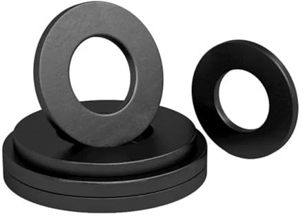 Lot de 50 rondelles plates M5 en acier inoxydable A2 V2A, noires, rondelles en métal pour vis et écrous