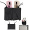 ZHMEINA Porte-gobelet à bagages pour valise, porte-gobelet à bagages à main, 2 tasses à café avec cordons de serrage serrés, accessoires de bagages essentiels pour les vols et les voyages (noir)