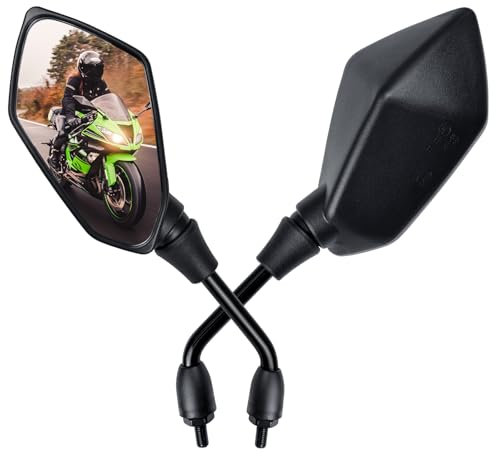 Cretassion E-Geprüft Motorrad Spiegel 2 Stück, MotorradSpiegel M8 mit Rechtsgewinde und Linksgewinde, Motorrad Rückspiegel Kompatibel mit Scooter, Roller, ATV, Moped, E-Bike