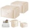 DIMJ Bettwäsche Organizer Aufbewahrung Bettdecken - Selbstkomprimierender Organizer Platz Sparen Compression, Aufbewahrungstasche Weicher Satinstoff für bettwäschen, Bettdecke, 2 Stück (Beige)