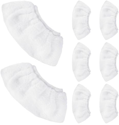 DTYGUIXE 8 Pz Panni in Microfibra per pulitore a Vapore,Panni Microfibra per Scopa a Vapore,Panno di Pulizia in Microfibra per Lavapavimenti a Vapore per Laminato Pulizia, Piastrelle, Marmo (Bianco)