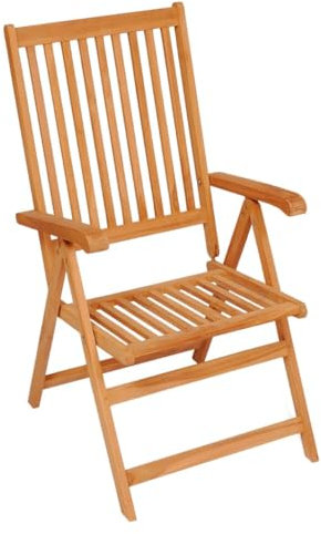 HETFTJN Camping Chair Gartenstuhl Lounge Sessel Outdoor Balkonstuhl - Verstellbare Gartenstühle mit Auflagen 8 STK. Massivholz Teak für Outdoor Balcony Terrassen Garden