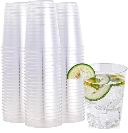 Perla - 144 Bicchieri in Plastica Rigida Riutilizzabili - Set Bicchieri 240ml Trasparente - Resistenti e Riciclabili - Bicchiere per Acqua, Vino, Drink - Made in Italy
