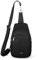 Cas8 Damen Rucksack klein LAURA 4000 – kompakter PU Rucksack mit abnehmbaren Schultergurten, Zipper in Gun-Metall-Optik, vielseitig tragbar als Rucksack oder Schultertasche oder Bodybag, black