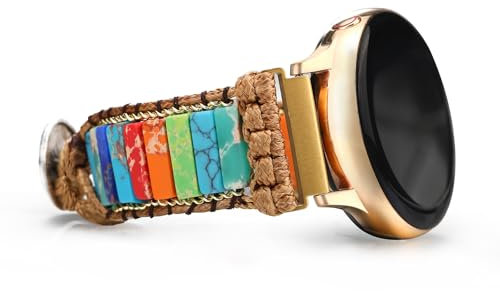 Wingoden Beaded 20 mm Watch Band Compatibile con Samsung Galaxy Watch 4/5/6 Band/Active 2 Bands 40 mm 44 mm/Watch 3 41 mm 42 mm 46 mm, Boho Watch Cinturino da uomo Smart Watch Band for Women, One