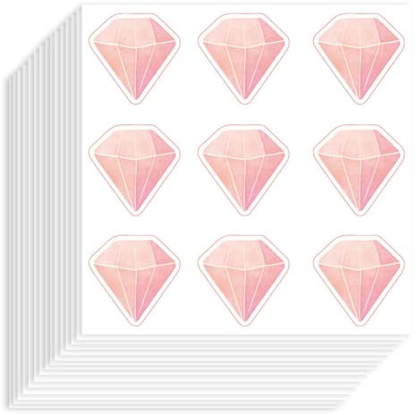 Hobbspring 180 Stück Selbstklebende Dekorative Papieraufkleber 90x90mm Rosa Diamant Aufkleber Wasserfest Dekorative Abziehbilder Für Scrapbook Kalender Tagebücher Umschläge Einladungen Geschenkdekor