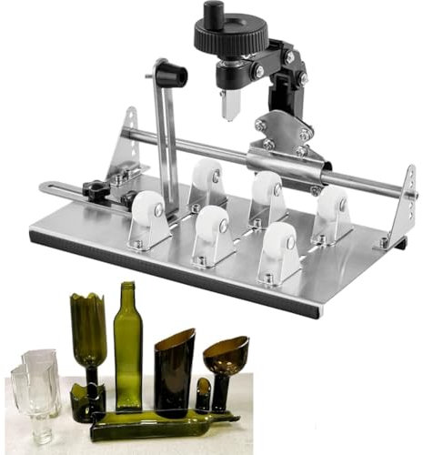 Cpolebev Kit de Coupe-Bouteille en Verre, Coupe-Verre de Précision à Faire Soi-Même pour Bouteilles Carrées, Rondes et Irrégulières, Kit D'Outils de Coupe de Verre