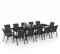 IDMarket - Gartenmöbel Madrid Tisch ausziehbar 135-270 cm und 12 Stapelstühle, Schwarz