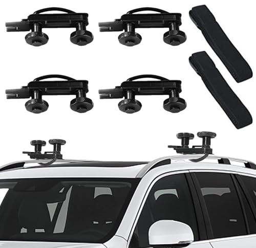 Roof Shelf Mounting Brackets - 4 Pieces Wide Roof Rack, Cargo Box Mounting Bracket | Easy to Install U Bolt Clamps with 8 Lock Nuts, Car Trolley - Mounting Accessories for All Your Cargo