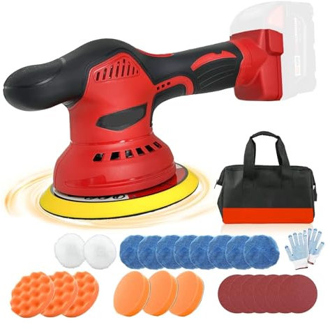 Cordless Car Buffer Polisher Compatible with 18V Battery, Brushless Car Buffer for Car Polishing and Waxing(Tool Only