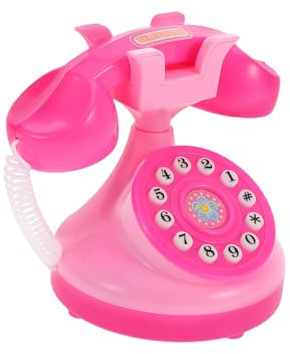 Milisten Téléphone Fixe Jouet à Cadran Miniature Rose pour Garçon Et Filles, Jouet Éducatif sans Pile, Téléphone Factice Compact pour Jeu D'imitation Et Éveil