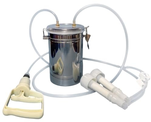 2-Liter-Ziegenmilch-Extraktionsmaschine, kleines, tragbares Design for effizientes Milchpumpen per Handkurbel für Schafe, Ziegen und Kühe