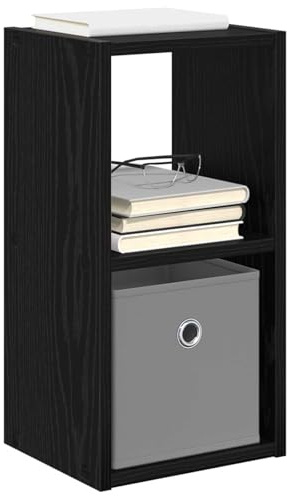 vidaXL Nachttisch 2 pcs Schwarz Eichen-Optik 25,5 x 22 x 49,5 cm, Holz-Nachttisch, moderner Beistelltisch, vielseitiger Möbel, platzsparend, stylisch für Schlafzimmer