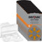 60x Rayovac Extra Advanced 13 Hörgerätebatterien 10x6er Blister PR48 Orange 24606 + Aufbewahrungsbox für 2 Hörgerätebatterien (10, 13, 312, 675), Batteriebox für 2 Knopfzellen bis 12 mm x 6 mm (Ø x H)