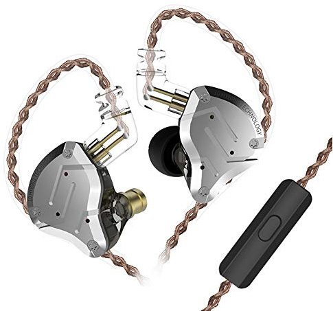 KINBOOFI KZ ZS10 Pro - Cuffie auricolari con monitor KZ HiFi con 4 protezioni bilanciate e 1 driver dinamici per musicista batterista (with mic, nero)