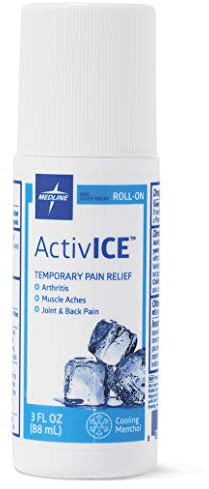 Medline ActivICE Topical Pain Reliever Roll On, Great for Arthritis, Muscle Aches and Back Injuries, 3 oz Roll On