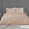 Sleepdown Rouched Plissees, pflegeleichter weicher Bezug, Steppdecke, Kissenbezug (Doppel-Bettwäsche-Set, Blush Pink), Baumwollmischung