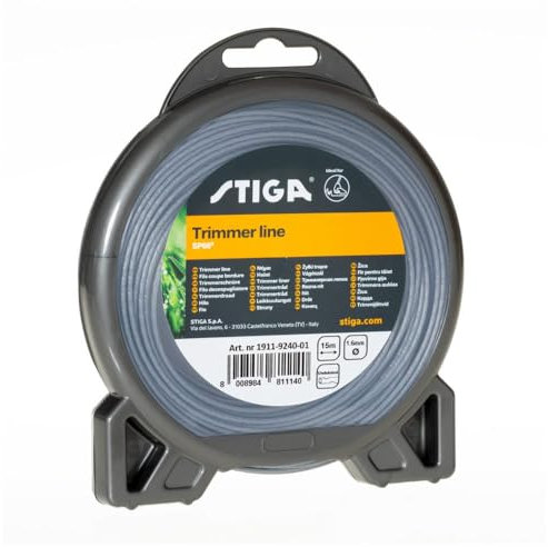 Stiga Cavo per Decespugliatori SP66, Lunghezza 15m, Diametro 1,6mm, Nylon, Rotondo con Scanalature