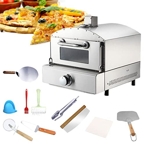 Portable Outdoor Propane Gas Pizza Oven Bundle 13, Stainless Steel Pizza Oven Outdoor, Charcoal & Pellets Pizza Maker for Outside Cooking, Patio and Backyard
