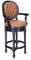 Antike Fundgrube Barhocker mit Lehne Holz und Lederpolster | Barstuhl Tresenstuhl drehbar (10600), B: 62 cm, H: 128 T: 55 cm