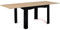 IDMarket Esstisch, ausziehbar, rechteckig, Dona, für 4-10 Personen, schwarz, Platte in Buche-Optik, 110-220 cm