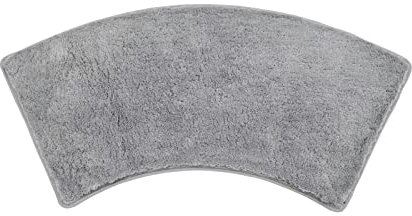 PRELGOSP Duschvorleger Eckdusche, Gebogene Duschmatte aus Mikrofaser, Fächerförmig Badezimmerteppich Waschbar rutschfest für Eckbadewanne, 45x100cm,Grau
