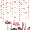 Rose Gold 14th Birthday Decorations 14 Kreis Dot Twinkle Star Girlande Metallic Hanging Streamer Hintergrund für Mädchen 14 Jahre alt Geburtstag vierzehn Offizielle Teenager Party Supplies