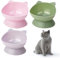 umorismo 3 Pcs Raised Cat Bowl Tilted Elevated Cat Bowls Plastic Cat Feeding Bowls Kittens Dishes 15° Cat Feeder Food Water Bowl For Pets Cats Dry Wet Food