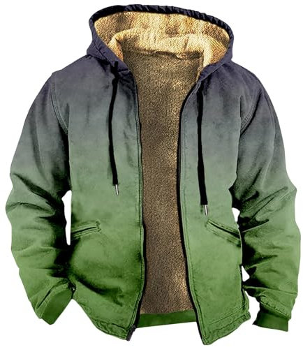 KONG JIMFAN Sweatjacke Herren Lustig Winterjacke Warm Jagd Outdoor Jacke Fleecejacket Blazer Trekking Winter-Fahrradbekleidung (Khaki, 3XL)