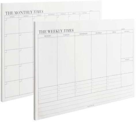 Cozlly Monatsplaner Block, Terminplaner mit To-Do-Liste ohne Datum, Wochenplaner Block inkl. Habit Tracker, Büro-Desktop-Planer, monatlicher und Woche Notizblock mit praktischen Abreißblättern