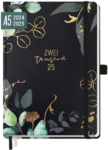 Häfft® Wochen-Notiz-Kalender 2024/2025 A5 Mondscheinblüte Buchkalender, Terminplaner 18 Monate: Jul 24 - Dez 25 - Wochenplaner, Terminkalender, Wochenkalender - nachhaltig & klimafreundlich