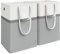 SONGMICS Wäschekorb 2er Set, 110 L Wäschesammler faltbar, mit kurzen und langen Griffen, leicht zu tragen und zu reinigen, freistehend, für Schlafzimmer Badezimmer, taubengrau LCB210G02
