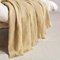BOURINA Faux Cashmere Fringe Throw Blanket Decorative Lightweight Throw Soft Cozy for Bed or Sofa Outdoor Blanket, 127x178cm Yellow