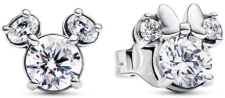 Ohrringe für Damen, 925 Sterling Silber Schmuck mit Herz Liebe Kristallen, Weihnachten Geburtstag Geschenke für Frau Freundin (Mickey Mouse 2)