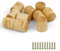 HJIAMA 10 Piezas Tiradores de Madera, Pomos para Armarios y Cajones, Haya Natural Con Tornillos - para Muebles, Vitrinas
