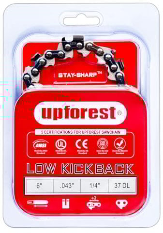 6 Inch Mini Chainsaw Chain 1/4 Pitch- .043 Gauge 37 Drive Links Low Kickback,Blade,Superior Lubrication,Hand Held,Fits All 37 Drive Link 6-inch cordless lithium chainsaws on the market.(40ETP37X1)