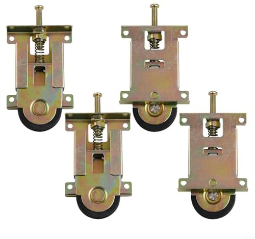 Sileduove Lot de 4 roulettes pour portes coulissantes, armoires, portes coulissantes, poulies, roues de meubles, armoires de quincaillerie, rouleau à came