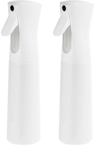 Hair Spray Misting Bottle, 300ml Refillable Fine Mist Sprayer Bottle, Ultra Fine Continuous Water Mister For Salon, Gardening, Plants & Skin Care, White - 2PACK