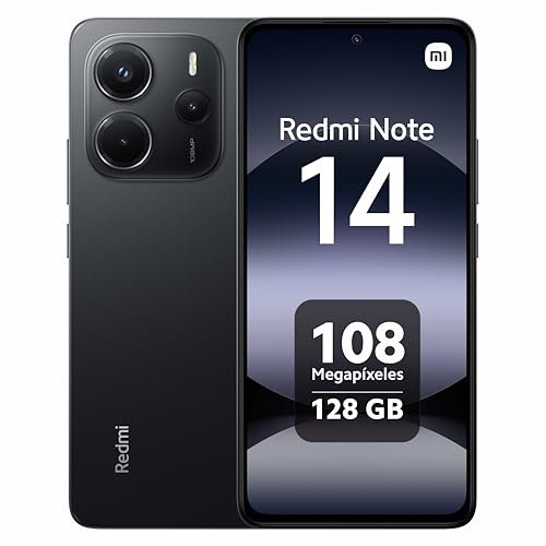 Xiaomi Redmi Note 14 Smartphone, 8GB RAM 128GB, Schermo 6.67 AMOLED, 120Hz, Fotocamera 108MP, Sensore di impronte digitali, NFC, 33W turbo ricarica, 5500mAh, Midnight Black