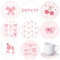 8Pcs Car Cup Coaster Pink Bow Car Coasters Universal Absorbent Cork Car Coasters Car Cup Holder Insert 2.6 Anti Slip Cup Coasters with A Finger Notch Vehicle Interior Accessories for Girls, Women