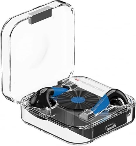 Monster XKT01 - Auriculares Bluetooth 5.2, auriculares inalámbricos TWS, reducción de ruido ENC, modo juego/HiFi, blanco (azul)