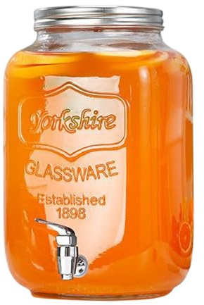 manhegari Wasserspender-Theke, Alkoholspender mit Zapfhahn | Getränkespender auslaufsicher mit Spigot, Glaskaraffe in Lebensmittelqualität, Jugs