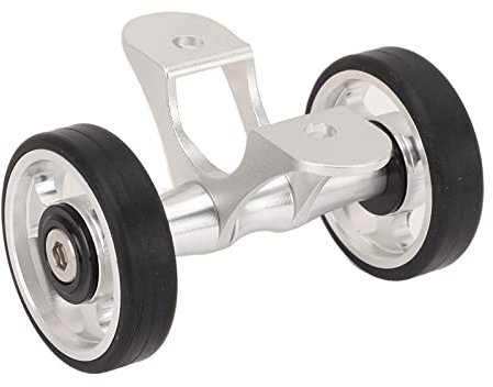 Drfeify Stahllagerstruktur Roller Doppel -Hinterräder Ersatz, Stabiler Rotations -Kotflügel -Easy -Rad für Brompton, Dahon Faltrad Fahrrad (Silver)