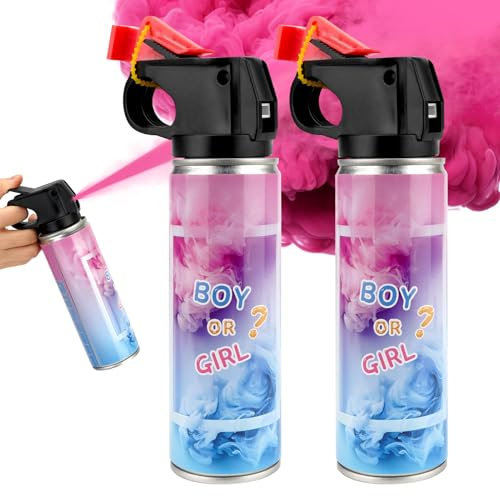 RISEMART Gender Reveal Rauchbombe - Rosa 2 Stück -Biologisch Abbaubarem Babyparty sicher Pulverrauch, Gender Reveal konfettikanone Partyzubehör für Jungen und Mädchen
