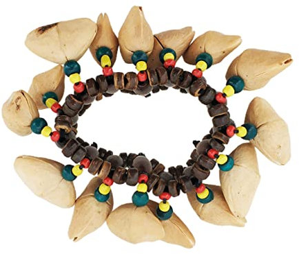 iplusmile Afrikanisches Tribal Armband aus Nussschalen Handglocke für Tanz und Rhythmus für Frauen Langlebiges Musikinstrument für Kreative und Fröhliche