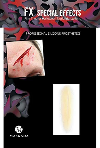 SFX Make up Schnittwunde Wunden schminken Halloween Silikon Teil P3-1 Prosthetics FX Spezialeffekt Schminke & Hautkleber Filmblut Gel