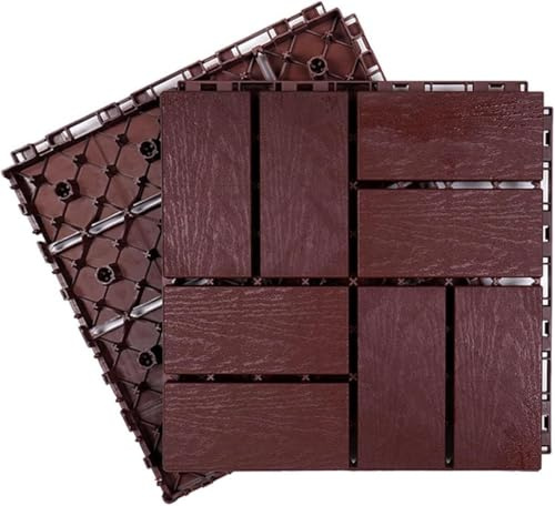 Interlocking Plastic Floor Tiles - Durable Outdoor Flooring for Patio, Pool, Balcony, and Backyard with Snap-On Installation for Easy Setup